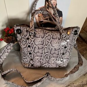 Hammitt Daniel Snake Skin Black/White Bag Size Medium
